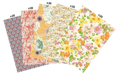 Produktbild von Décopatch, Maxi-Packung mit 100 Blatt Décopatch-Papier (30x40cm), gelb & orange