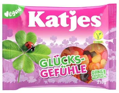 Zdjęcie produktu dla Katjes Glücksgefühle Mieszanka żelków owocowych i lukrecji wegańskich 210 g
