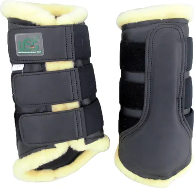 Produktbild von USG Gamasche 2er Set Gamaschen schwarz Neopren mit Lammfell S M L XL, Größe:XL