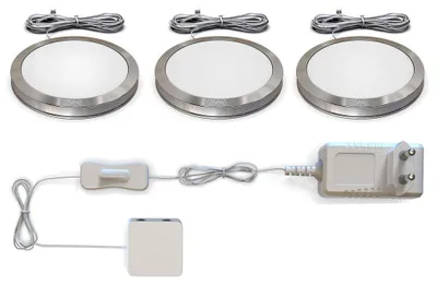 Image de B.K.Licht lot de 3 spots en saillie, spots LED vitrine, cuisine, armoire, 170Lm par spot, blanc chaud 3000K, spots LED cuisine, accessoires inclus