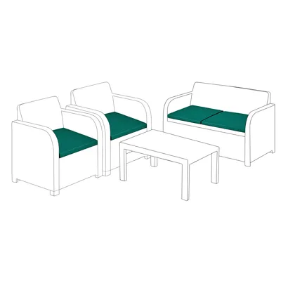 Produktbild von Gartenmöbel Polster Set für Rattanmöbel mit wasserabweisendem Bezug, Sitzkissen Outdoor, Stuhlkissen, 4 Stück