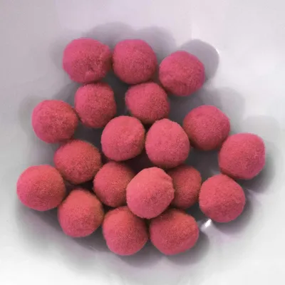Immagine prodotto di PomPon / batuffoli di cotone - 12 mm / set da 40 - rosa scuro