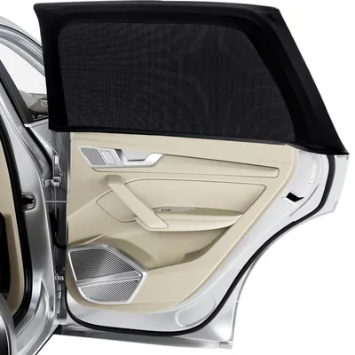 Productafbeelding van Zonbescherming voor auto, 2 stuks, UV-bescherming voor achterruiten, vermindert warmte en UV-straling, afmetingen 110 x 48 cm