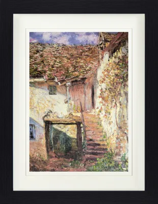 Obrázek produktu pro Claude Monet Zarámovaný obraz s elegantním paspartováním | Obrazy na zeď | V rámu - Schodiště, 1878 (40 x 30 cm)
