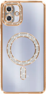 Immagine prodotto di Avizar, custodia compatibile con Galaxy A07 MagSafe con bordo in strass, oro