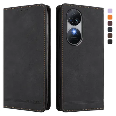 Produktbild von Hülle für Oukitel C38, Retro Kunstleder Ständer Klapphülle mit Kartenfächer und Magnetische Schwarz