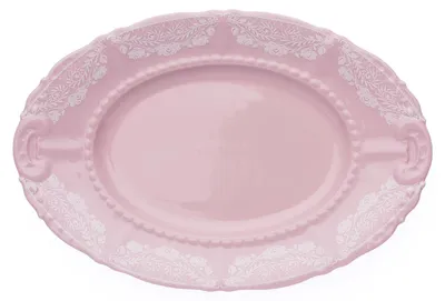 Obrázok produktu pre Oválna miska, 32 cm, ružový porcelán, Sonata, biela čipka, Leander