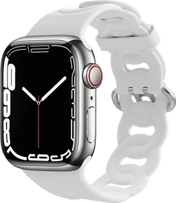 Produktbild von Strap-it Apple Watch Silikon Kettenarmband (Weiß) - Große: 38 - 40 - 41mm