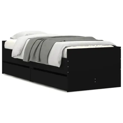 Immagine prodotto di vidaXL Letto con cassetti nero 75x190 cm