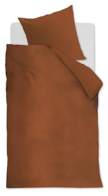 Produktbild von at Home Polyestersamt-Bettwäsche-Garnitur Tender Farbe Terra Größe 155x220