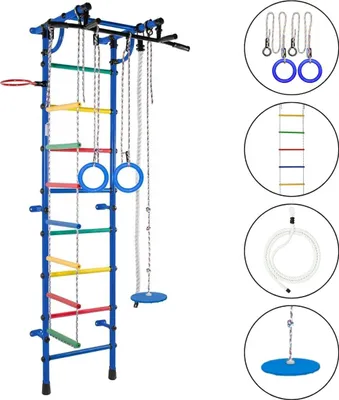 Obrázek produktu pro Gymnastické žebřiny Gamma Plus na stěnu - modré, do dětského pokoje