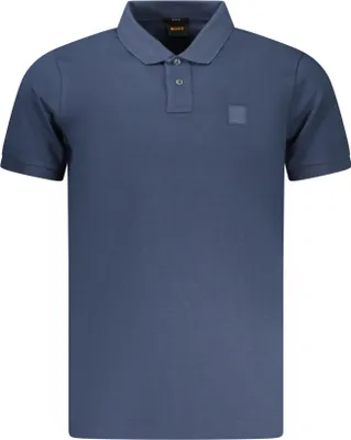 Produktbild von Elegantes Herren Slim Fit Poloshirt in Blau mit Stickerei