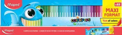 Obrázok produktu pre MAPED M845727 Perá s vláknovým hrotom Color'Peps Ocean - balenie 48 kusov