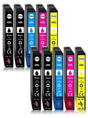 Produktbild von 10er Pack Druckerpatronen 408 408L kompatibel mit Epson WF-C4810