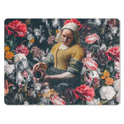 Produktbild von MuchoWow® Mauspad Mousepad Vermeer - Milchmädchen - Blumen 40x30 cm - Mousepads - Maus Mat - Pad - Mausunterlage - Anti Rutsch