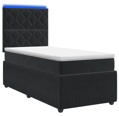 Immagine prodotto di vidaXL LED letto a molle con materasso nero 100 x 200 cm in velluto