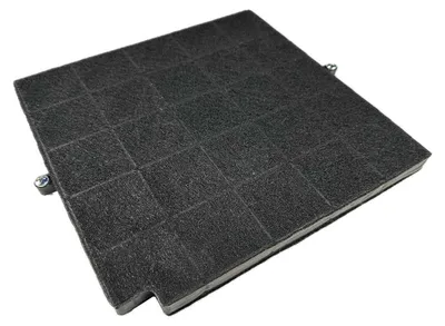 A single charcoal filter for an air purifier or range hood, shown from a diagonal top-down perspective.