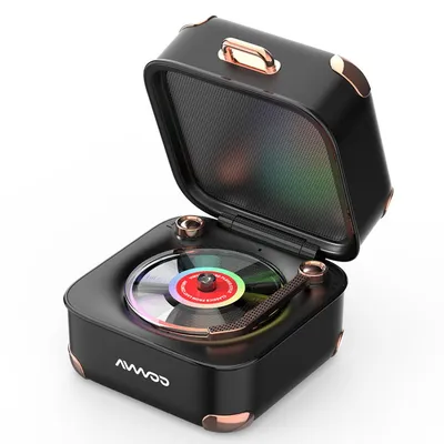 Produktbild von Tragbarer Retro Bluetooth Speaker mit RGB-Licht, kabellose Musikbox für Smartphone, perfekt für Zuhause, Büro, Outdoor und als Geschenk