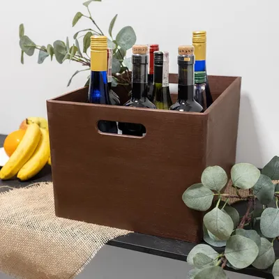 Immagine prodotto di Creative Deco XL Grande Scatola in Legno Marrone | 40x30x24 cm | Scatole con Maniglie | Cassetta Portaoggetti, Portagiochi | per Decoupage, Documenti
