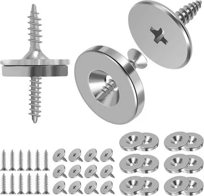 Produktbild von Famanu Set von 12 versteckten Schranktürmagneten für sichere Schließung - Silber