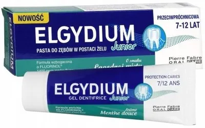 Zdjęcie produktu dla ELGYDIUM Junior pasta do zębów w żelu 50ml przeciwpróchnicowa mięta 7-12lat