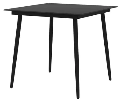 Produktbild von Gartentisch, schwarz, 80 x 80 x 74 cm aus Stahl und Glas