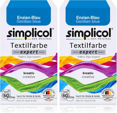 Produktbild von Simplicol Textilfarbe expert Enzian-Blau 150g - Farbe zum Färben (2er Pack)