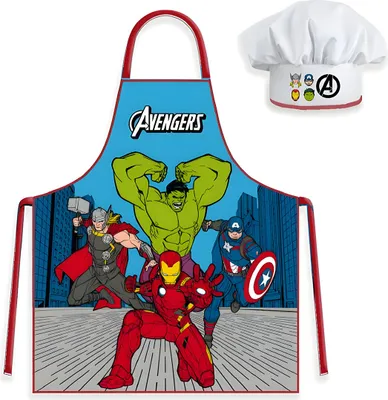 Zdjęcie produktu dla Chłopięcy fartuch kucharski z czapką - Avengers/Heroes
