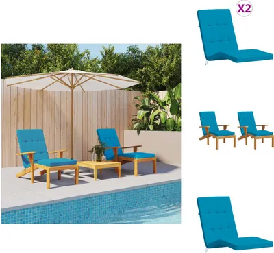 Image de vidaXL : 2 coussins de chaise longue, tissu Oxford bleu clair - Coussins de siège