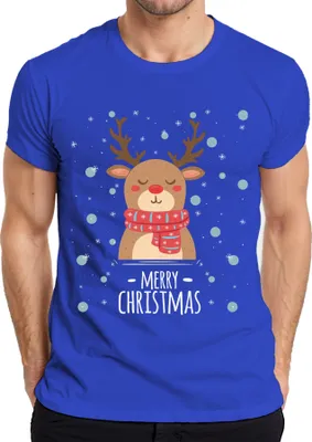 Produktbild von Merry Christmas Rentier Schnee - Weihnachten Weihnachtsgeschenk Christmas Herren T-Shirt, Blau, 3XL