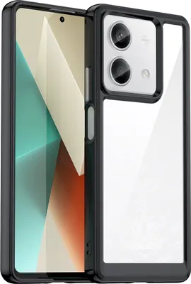 Produktbild von Schutzhülle für Xiaomi Redmi Note 13 Klar Rückseite Stoßfeste TPU Silikon Bumper Hülle Schwarz