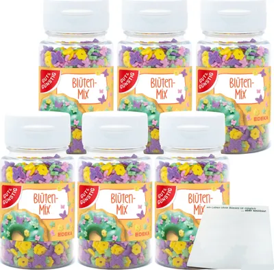 Produktbild von Gut & Günstig Streudekor Blumenwiese Blüten-Mix 6er Pack (6x60g) + usy Block