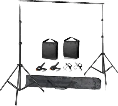 Obrázok produktu pre Podporný systém pre fotografické pozadie, nastaviteľné zariadenie, prenosné balenie, 200 cm x 200 cm, teleskopický vak s pieskom