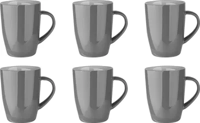 Produktbild von Palmer Colors Becher, 18 cl, grau Porzellan, Tasse, spülmaschinenfest, 6 Stück