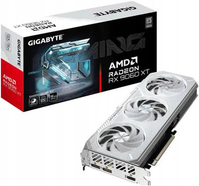 Obrázek produktu pro GIGABYTE GAMING Radeon RX 9060 XT OC ICE 16G, Radeon RX 9060 XT, 16 GB, GDDR6, 128 bit, 7680 x 4320 px, PCI Express 5.0