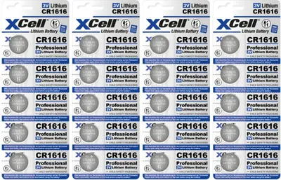 Zdjęcie produktu dla 20x litowe ogniwo guzikowe XCell CR1616 3V/50mAh (4x 5-pak)