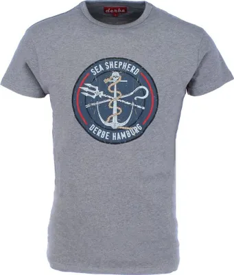 Produktbild von Derbe Hamburg JF Barsch Gots Herren T-Shirt SEA SHEPHERD, Größe:XXL, Farbe:Grey Melange