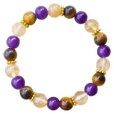 Obrázok produktu pre Náramok Omnikryp Amethyst, dámsky náramok s korálkami, kryštálový náramok, perlový náramok