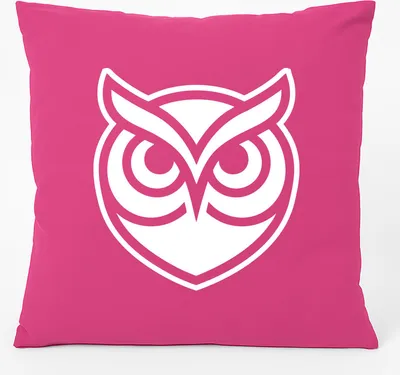 Produktbild von Huuraa Kissen Eule Silhouette 40x40cm mit Füllung Fuchsia Baumwolle Dekokissen Geschenkidee