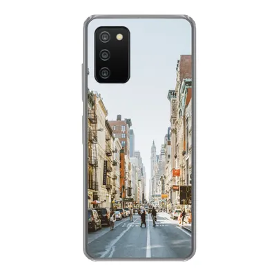Produktbild von MuchoWow® Handyhülle Schutzhülle Hülle für Samsung Galaxy A03s Belebte Straße in New York Silikon Softcase Handy Hülle - Schutz