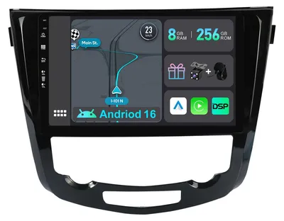 Imagen del producto de Radio para coche Android 12, 2 DIN, pantalla de 10.1 pulgadas, 8GB de RAM, 256GB de almacenamiento, color , compatible con Nissan X-Trail y Qashqai