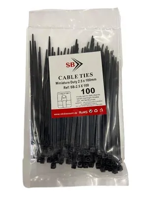 Produktbild von Kabelbinder schwarz 2,5 x 100 mm (1000 Stück) – Großpackung