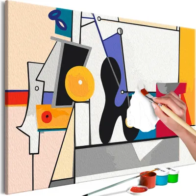 Obrázok produktu pre Maľba na netkanej textílii podľa čísel - Arshile Gorky: Organizácia 60x40 cm Abstrakt n-A-1465-e-a