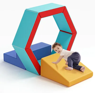 Produktbild von Kletterspielzeug für Kleinkinder - Weiches Spielset - Schaumstoffblöcke - Indoor-Spielplatz - Bunt