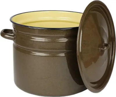 Produktbild von Emaille Topf 20L Kochtopf Universaltopf Suppentopf Induktion Fleischtopf Gastro braun