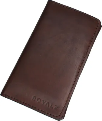 Produktbild von ROYALZ Universal Leder Tasche Geldbörse Portemonnaie Schutz Hülle Cover Sleeve (4.7 - 5.2 Zoll) Braun