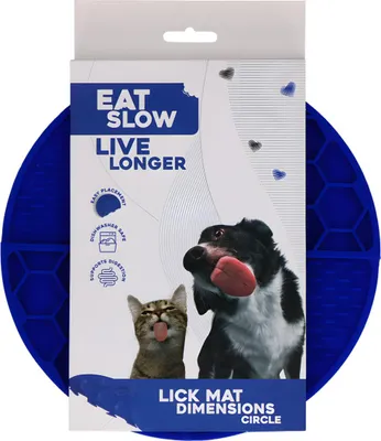 Productafbeelding van Eat Slow Live Longer voederschaal met diepe compartimenten, blauw, diameter: 21 cm