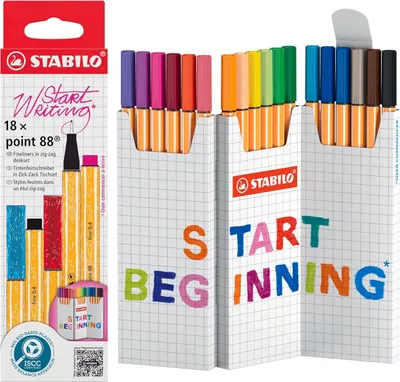 Produktbild von STABILO Point 88 Zigzag Packung 18 Stück 8818/5 Dünnschreiber