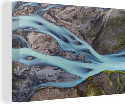 Produktbild von OneMillionCanvasses® - Leinwandbilder - 140x90 cm, Gletscherschmelzwasser, Wandbilder Kunstdruck Wanddekoration - Foto auf Leinwand - Gemälde auf Holzrahmen