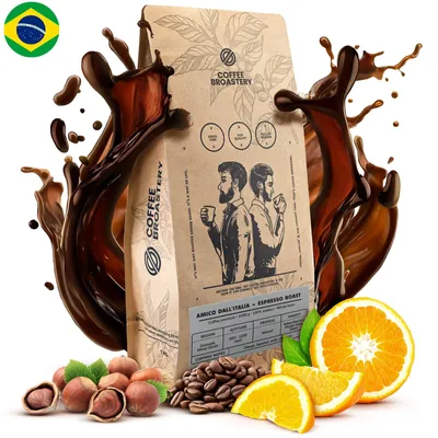 Produktbild von Coffee Broastery - Kaffeebohnen Amico dall’Italia Spezialitätenkaffee 1kg - Frisch Geröstet - 100% Arabica - Espresso Roast - Ganze Bohnen